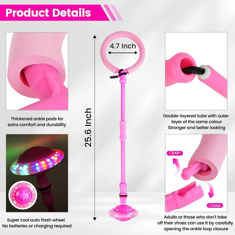 Astrell Skip Ball - Foldable Colorful Flash Wheel Indoor Outdoor Game Fitness Toys for Kids, Cool Kids Toys Christmas Birthday Gifts for Girls Boys Age 6 7 8 9 10+ Year Old - Image 4